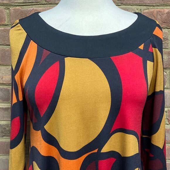 Muse Multi Color 3/4 Sleeve Dress Size 8 - Picture 3 of 6